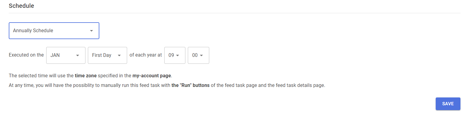 Shopify product upload, Anually Schedule