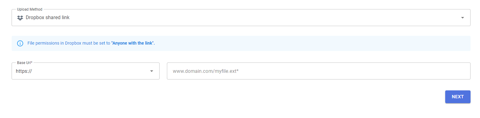 Shopify product import via Dropbox shared files